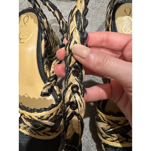 NWOB Sam Edelman Iliana Heeled Sandal in Black/Natural SZ 8 - Picture 7 of 8